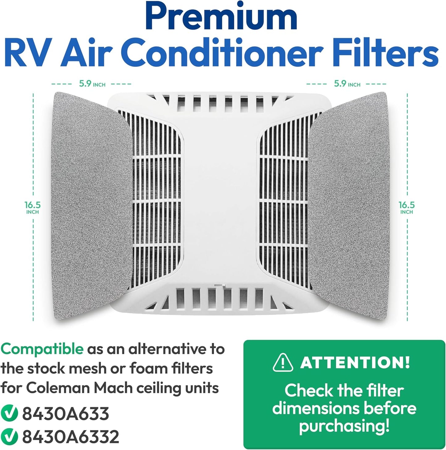 Premium RV AC Filter for Coleman Mach – 6"x16" Triple-Stage Replacement (4-Pack)
