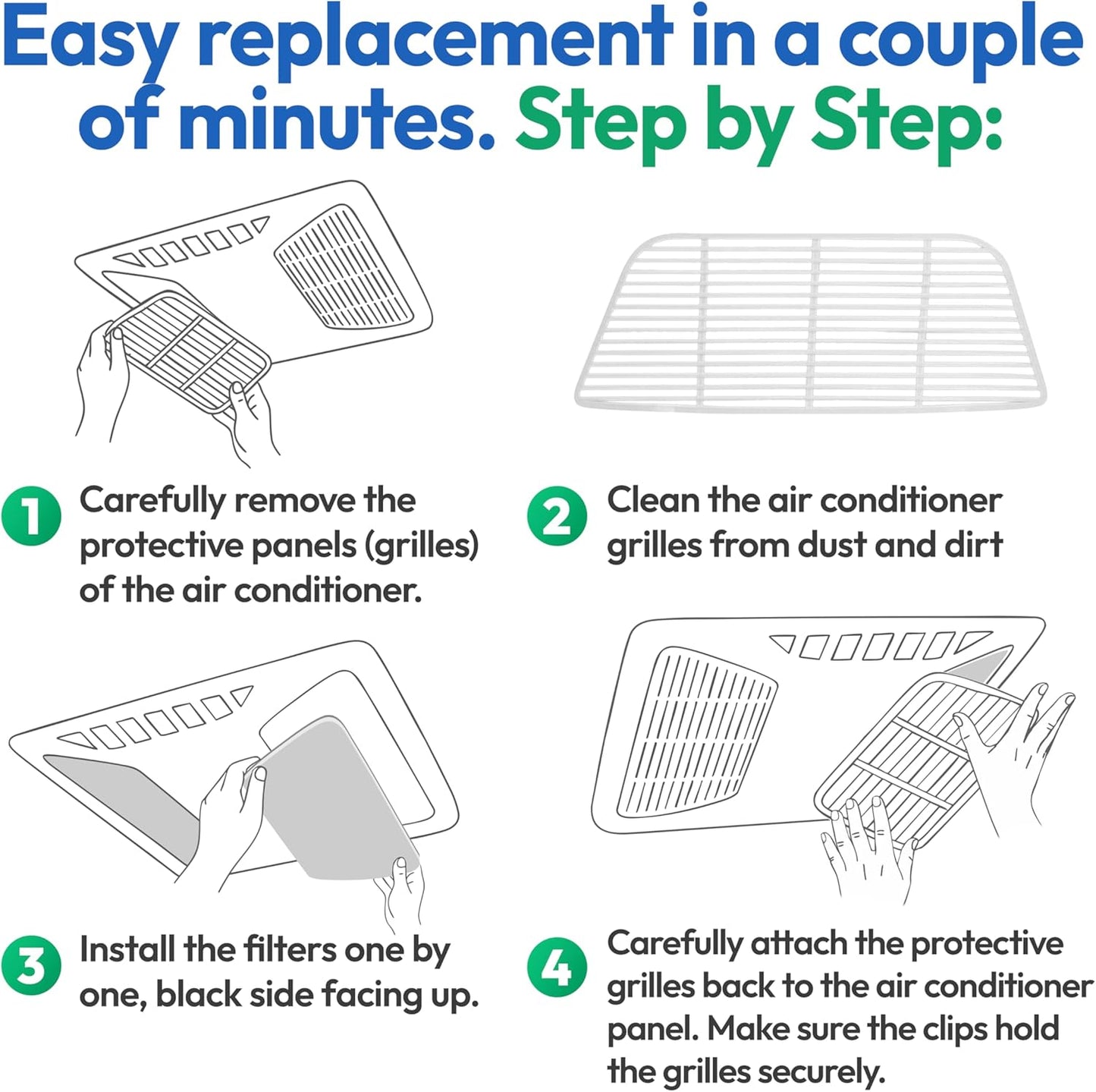 Premium RV AC Filter for Coleman Mach – 6"x16" Triple-Stage Replacement (4-Pack)