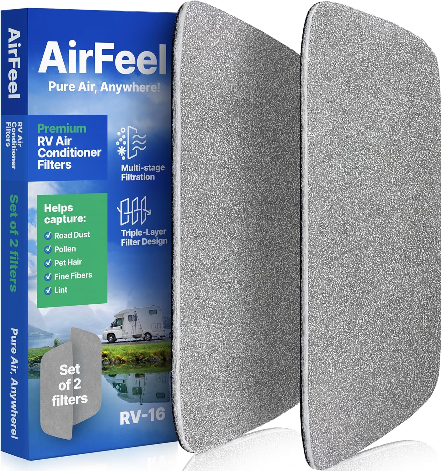 RV AC Filter 6" x 16.5" – Triple-Stage Replacement for Coleman Mach 8430 & 8630 Ceiling Units (2-Pack)
