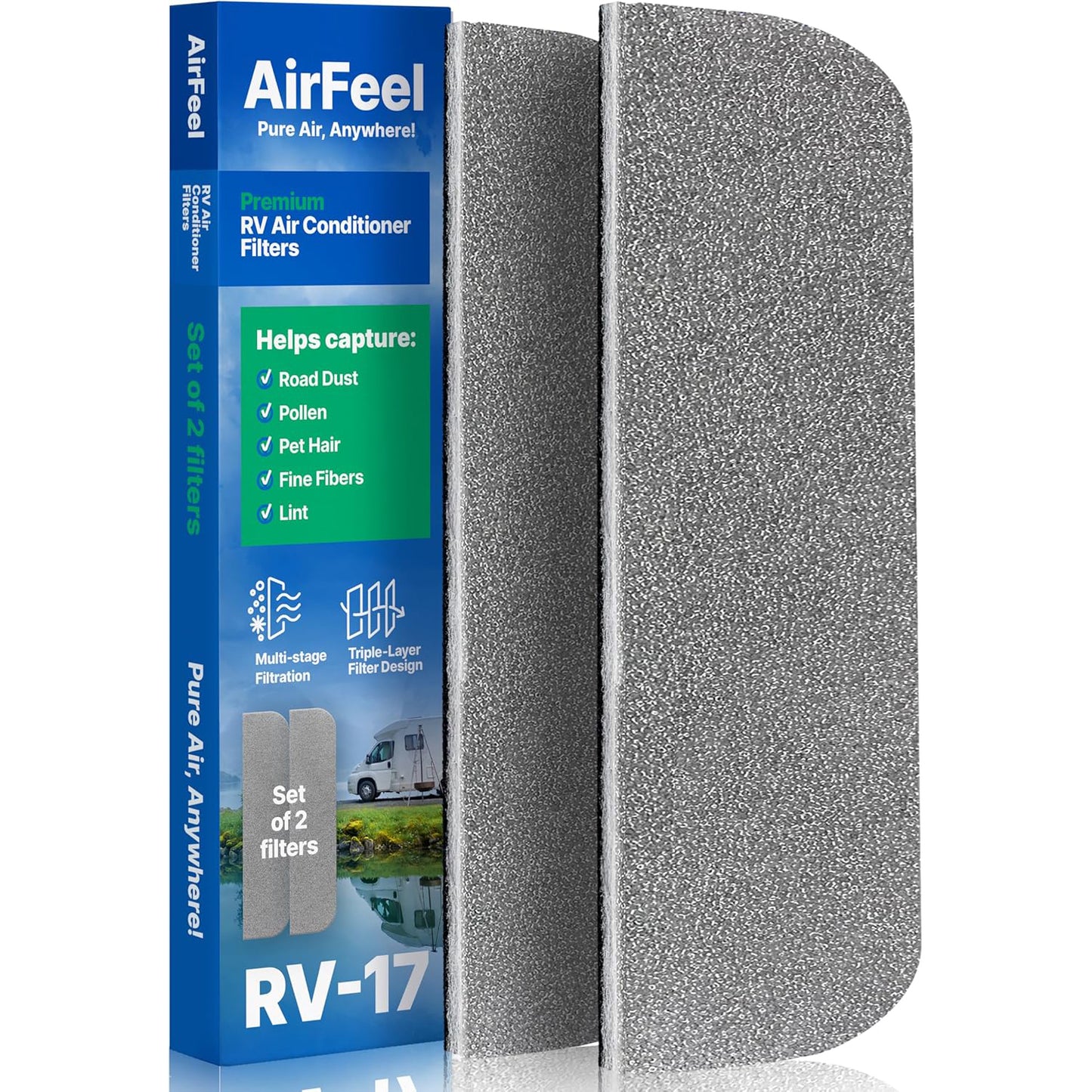 RV AC Filter 4" x 16" – Triple-Stage Replacement for Coleman Mach 9430 & 9630 Ceiling Units (2-Pack)